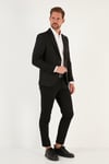 Slim Fit Tek Yırtmaçlı Düğmeli Blazer Erkek Ceket 2163763 SİYAH