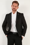 Slim Fit Tek Yırtmaçlı Düğmeli Blazer Erkek Ceket 2163763 SİYAH