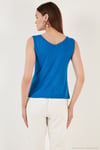 Slim Fit V Yaka Kalın Askılı 2' li Paket Kadın Bluz 5864384S2 SİYAH-SAKS