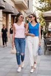 Slim Fit V Yaka Kalın Askılı 2' li Paket Kadın Bluz 5864384S2 TOZ PEMBE-SAKS
