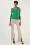 Slim Fit V Yaka Kalın Askılı 2' li Paket Kadın Bluz 5864384S2 SİYAH-BENETTON