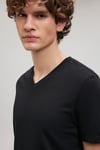 Slim Fit V Yaka Pamuklu Erkek T Shirt 061748-900 SİYAH