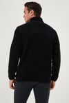 Slim Fit Yarım Fermuarlı Dik Yaka Soğuk Geçirmez Erkek Polar 5906003 SİYAH