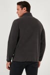 Slim Fit Yarım Fermuarlı Dik Yaka Soğuk Geçirmez Erkek Polar 5906003 FÜME