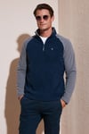 Slim Fit Yarım Fermuarlı Soğuk Geçirmez Kışlık Şardonlu Erkek Polar 5906055 LACİVERT