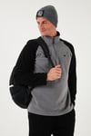 Slim Fit Yarım Fermuarlı Soğuk Geçirmez Kışlık Şardonlu Erkek Polar 5906055 GRİ