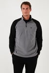 Slim Fit Yarım Fermuarlı Soğuk Geçirmez Kışlık Şardonlu Erkek Polar 5906055 GRİ