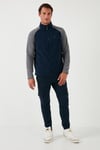 Slim Fit Yarım Fermuarlı Soğuk Geçirmez Kışlık Şardonlu Erkek Polar 5906055 LACİVERT