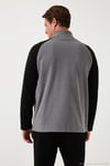 Slim Fit Yarım Fermuarlı Soğuk Geçirmez Şardonlu 2'li Paket Erkek Polar 5906055S2 GRİ-HAKİ