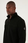 Slim Fit Yarım Fermuarlı Yumuşak Dokulu Şardonlu Soğuk Geçirmez Kışlık Erkek Polar 59060011 SİYAH