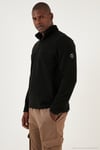 Slim Fit Yarım Fermuarlı Yumuşak Dokulu Şardonlu Soğuk Geçirmez 2'li Paket Erkek Polar 59060011S2 SİYAH-KOYU MAVİ