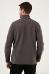 Slim Fit Yarım Fermuarlı Yumuşak Dokulu Şardonlu Soğuk Geçirmez 2'li Paket Erkek Polar 59060011S2 FÜME-SİYAH