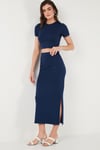 Slim Fit Yırtmaç Detaylı Uzun Etekli Crop Kadın Takım 5866148 LACİVERT