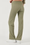 Slim Fit Yüksek Bel Geniş Paça Dokulu Kadın Pantolon 5865944 Olive