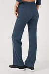 Slim Fit Yüksek Bel Geniş Paça Dokulu Kadın Pantolon 5865944 İNDİGO