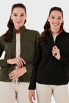 Slim Fit Yumuşak Dokulu Anti-Pilling Tüylenme Yapmayan 2'li Paket Kadın Polar 590700200S2 SİYAH-HAKİ