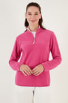 Slim Fit Yumuşak Dokulu Anti-Pilling Tüylenme Yapmayan Yarım Fermuarlı Kadın Polar 5907000 PEMBE