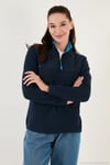 Slim Fit Yumuşak Dokulu Anti-Pilling Tüylenme Yapmayan 2'li Paket Kadın Polar 5907000S2 Fıstık Yeşil-Lacivert