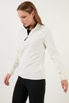 Slim Fit Yumuşak Dokulu Anti-Pilling Tüylenme Yapmayan Yarım Fermuarlı Kadın Polar 5907000 EKRU