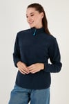 Slim Fit Yumuşak Dokulu Anti-Pilling Tüylenme Yapmayan Yarım Fermuarlı Kadın Polar 5907000 LACİVERT