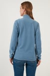 Slim Fit Yumuşak Dokulu Anti-Pilling Tüylenme Yapmayan Yarım Fermuarlı Kadın Polar 5907000 AÇIK MAVİ