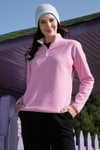 Slim Fit Yumuşak Dokulu Anti-Pilling Tüylenme Yapmayan Yarım Fermuarlı Kadın Polar 5907000 Şeker Pembe