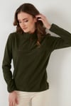Slim Fit Yumuşak Dokulu Anti-Pilling Tüylenme Yapmayan Yarım Fermuarlı Kadın Polar 5907000 HAKİ