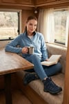 Slim Fit Yumuşak Dokulu Anti-Pilling Tüylenme Yapmayan Yarım Fermuarlı Kadın Polar 5907000 AÇIK MAVİ