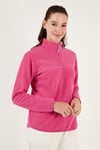 Slim Fit Yumuşak Dokulu Anti-Pilling Tüylenme Yapmayan Yarım Fermuarlı Kadın Polar 5907000 PEMBE