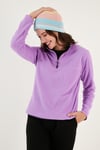 Slim Fit Yumuşak Dokulu Anti-Pilling Tüylenme Yapmayan Yarım Fermuarlı Kadın Polar 5907000 LİLA