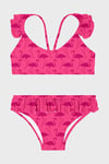 Slipstop Almina Junior Desenli UPF 50+ Korumalı Çabuk Kuruyan Kız Çocuk Bikini SB2611000107 FUŞYA