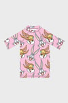 Slipstop Lunabun Baskılı Uv Korumalı Kısa Kollu Mayo Kız Çocuk T Shirt ST2611070001 PEMBE