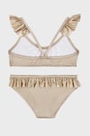 Slipstop Zelma Gold Junior Desenli UPF 50+ Korumalı Çabuk Kuruyan Kız Çocuk Bikini SB2614000608 ALTIN