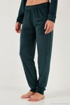 Standart Fit Bisiklet Yaka Yumuşak Kadife Kadın Pijama Takımı 6094201 NEFTİ