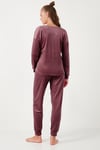 Standart Fit Bisiklet Yaka Yumuşak Kadife Kadın Pijama Takımı 6094201 PUDRA