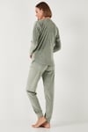 Standart Fit Bisiklet Yaka Yumuşak Kadife Kadın Pijama Takımı 6094202 MİNT