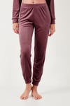 Standart Fit Bisiklet Yaka Yumuşak Kadife Kadın Pijama Takımı 6094201 PUDRA