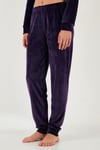 Standart Fit Bisiklet Yaka Yumuşak Kadife Kadın Pijama Takımı 6094201 KOYU MOR