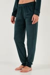 Standart Fit Bisiklet Yaka Yumuşak Kadife Kadın Pijama Takımı 6094201 NEFTİ