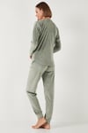 Standart Fit Bisiklet Yaka Yumuşak Kadife Kadın Pijama Takımı 6094202 MİNT