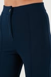 Standart Fit Çimalı Yüksek Bel Düz Paça Kadın Pantolon 5865972 LACİVERT