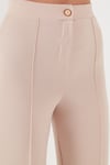 Standart Fit Çimalı Yüksek Bel Düz Paça Kadın Pantolon 5865972 TAŞ