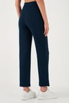 Standart Fit Çimalı Yüksek Bel Düz Paça Kadın Pantolon 5865972 LACİVERT