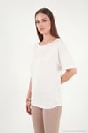 Standart Fit Drape Detaylı Yarasa Kol Kadın T Shirt 5866962 EKRU