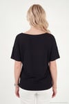 Standart Fit Drape Detaylı Yarasa Kol Kadın T Shirt 5866962 SİYAH