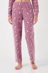Standart Fit Düğmeli Polarlı Kadın Pijama Takımı 6095615 LİLA