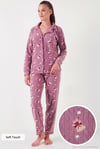 Standart Fit Düğmeli Polarlı Kadın Pijama Takımı 6095615 LİLA