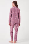 Standart Fit Düğmeli Polarlı Kadın Pijama Takımı 6095615 LİLA