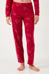 Standart Fit Düğmeli Polarlı Kadın Pijama Takımı 6095616 KIRMIZI