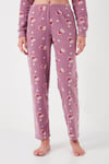 Standart Fit Düğmeli Polarlı Kadın Pijama Takımı 6095615 LİLA